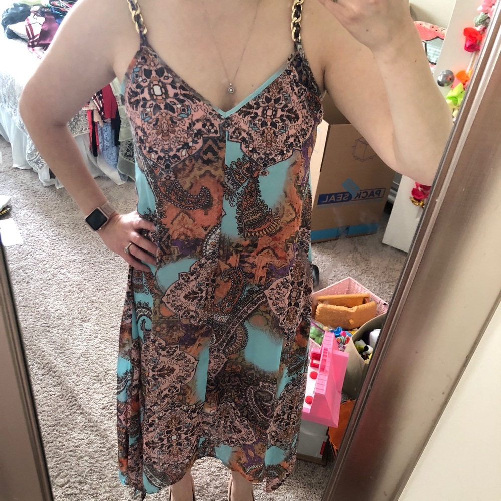 Multi color dress with spaghetti straps